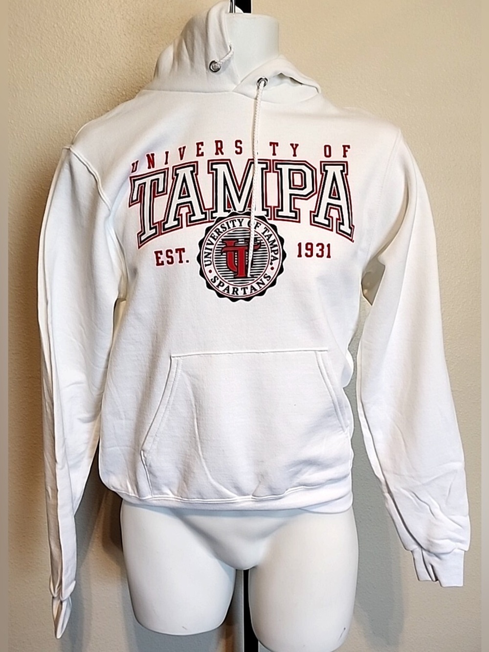 University of Tampa Vintage 90s White Champion Hoodie